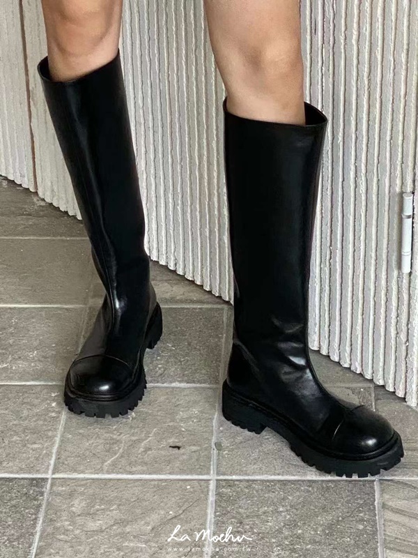 (限量商品)鞋頭設計顯瘦中長靴(偏小半號)